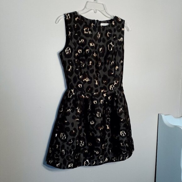FRNCH Animal Print Mini Dress; Sleeveless; Pleated Size Small - Picture 2 of 7